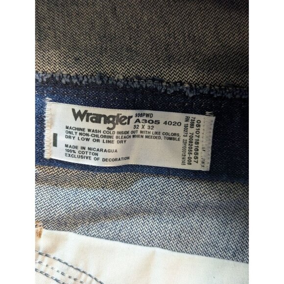 Vintage Wrangler Straight Leg Blue Jeans Mens Size 32 x 32 - Picture 4 of 7